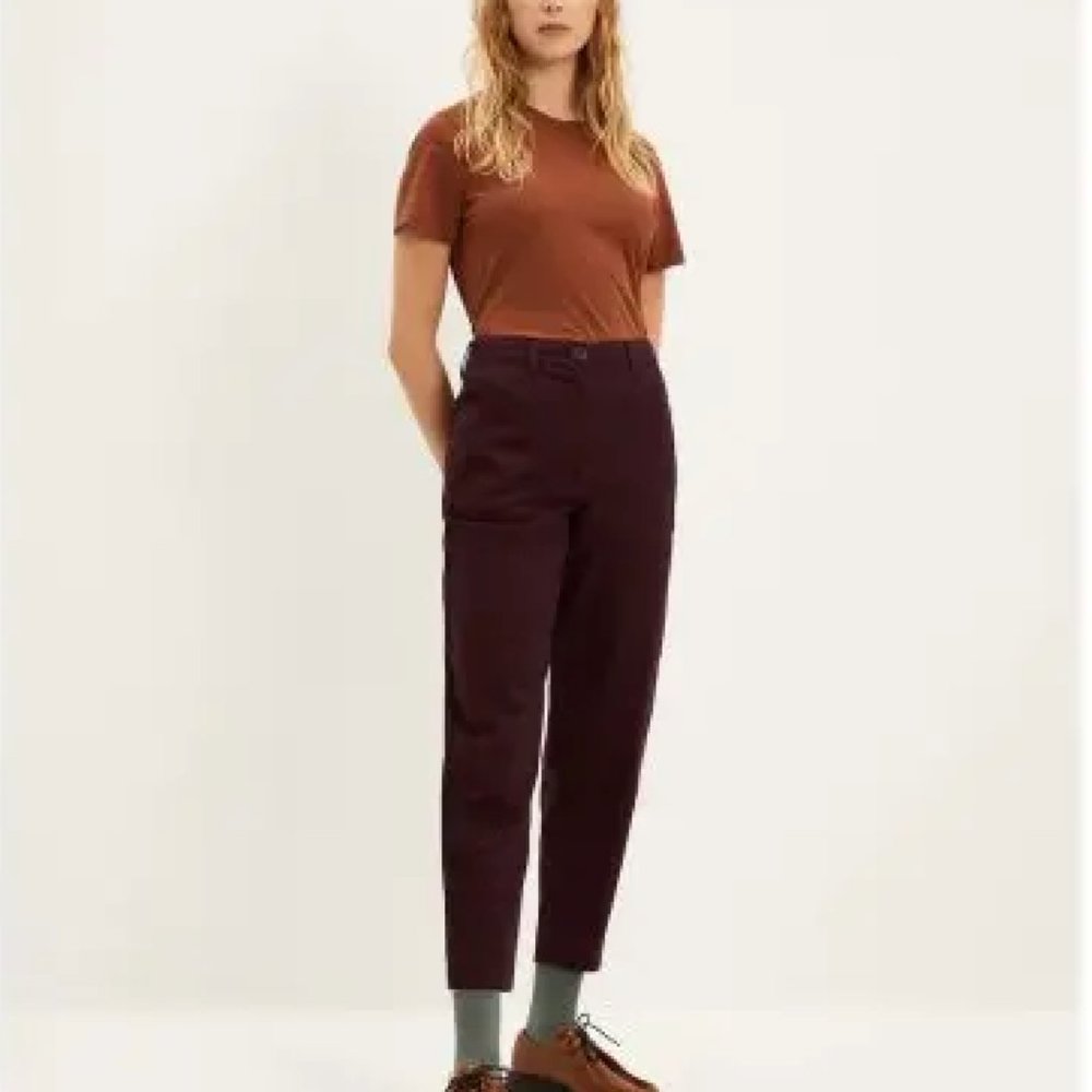 Frank and Oak Balloon Pant sz 12 Amelia Autumn Maroon Burgundy